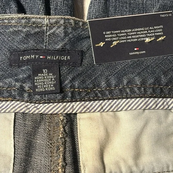 NWT Tommy Hilfiger Double Button Wide Leg Denim Capri Pants Size 10 - Picture 6 of 11